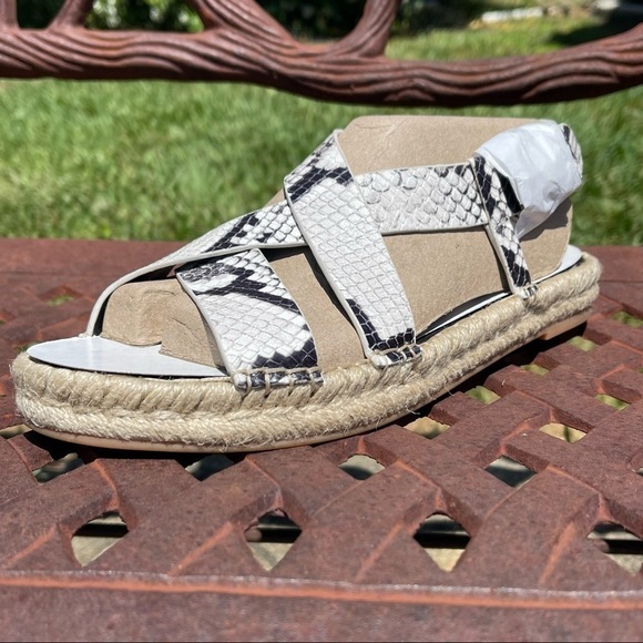 💋NWT Marc fisher snake embossed leather & rope buckle sandal - Picture 8 of 13